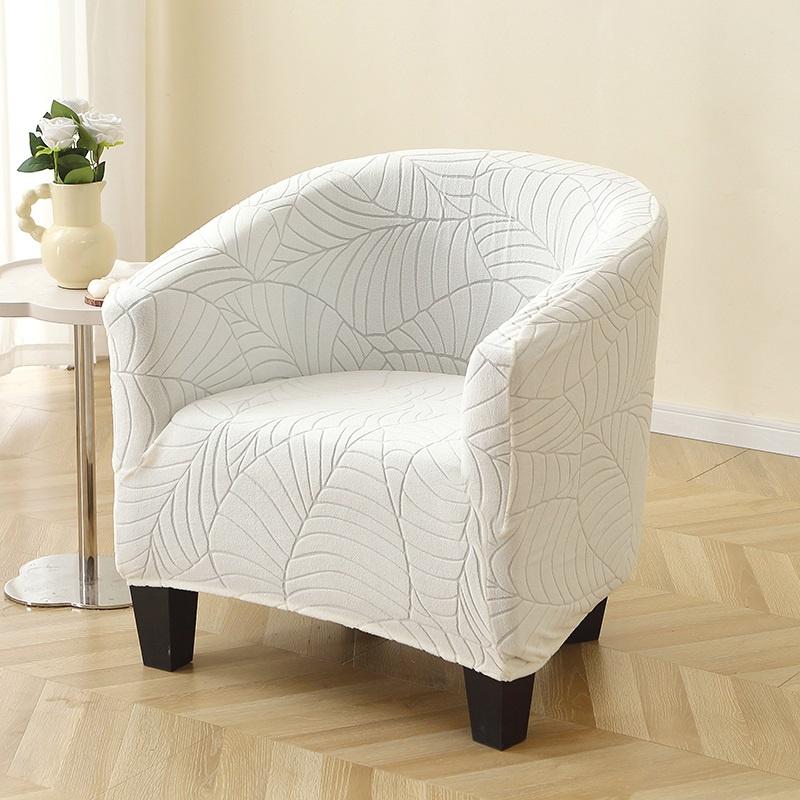 Leaves Jacquard Tub Chair Cover Elastic Club Sofa Slipcovers Armchair Case Single Sofa Cover for Living Room Bar Counter Banquet