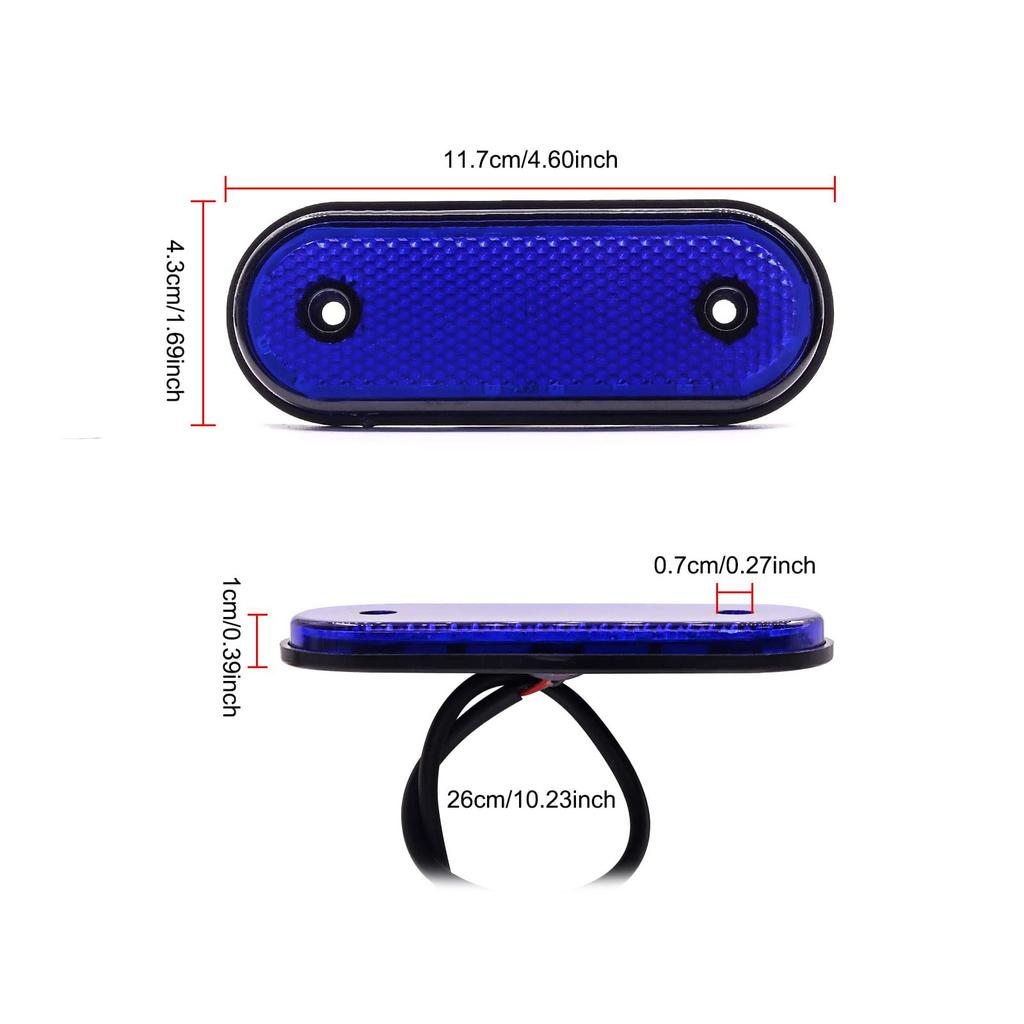 Aoling Truck Side Marker LED, Side Marker 24V Blue Vehicle