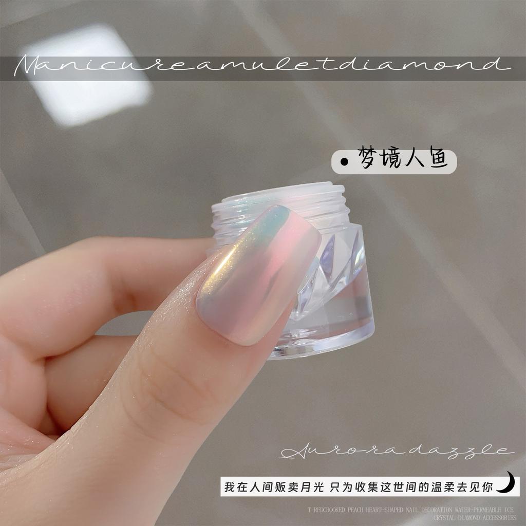 0.3g Pigment Pearl Rubbing On Nails Aurora Pink Chrome Dust Nail Art White Moonlight Mirror Glitter Manicure Holographic Powder