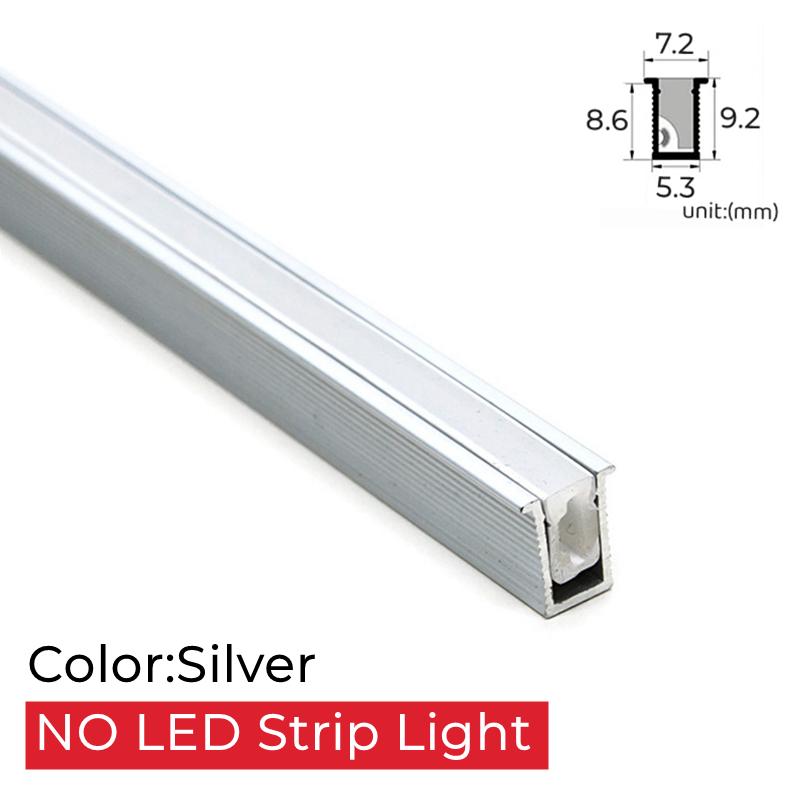 

Мини-ультратонкий светодиодный шкаф, алюминиевые профили, полоса, встраиваемый светильник, невидимый канал, молочный диффузор, полка для шкафа, панель, бар, освещение 30cmX1PCS серебряный