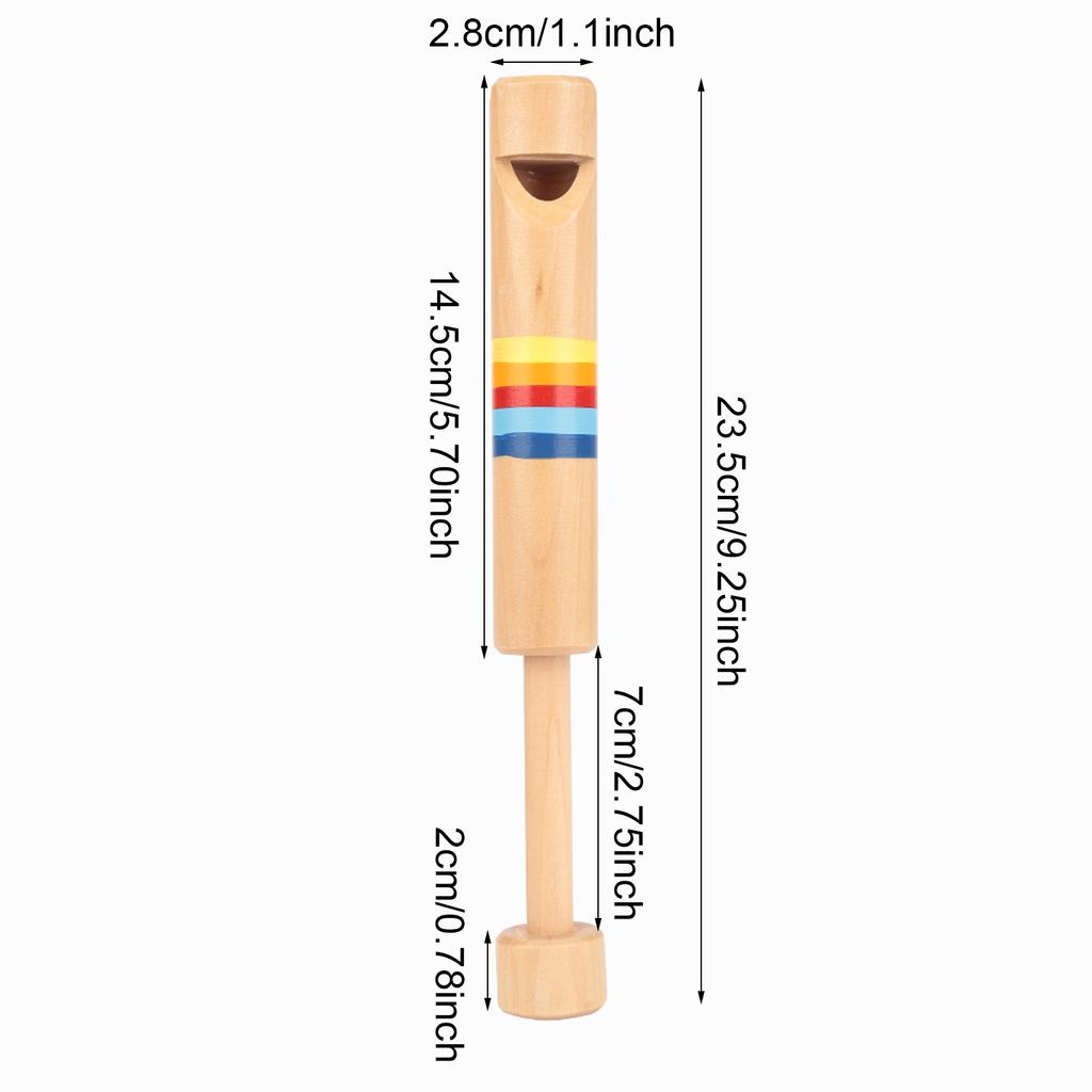 Flauta Piccolo de Madera con Pito Instrumento Juguete para Niños Regalo