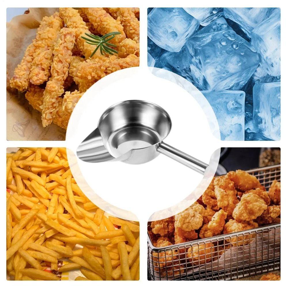 With Handle French Fry Scoop Stainless Steel Ice Scoop Kitchen Shovel Popcorn Scoop  Kitchen Use