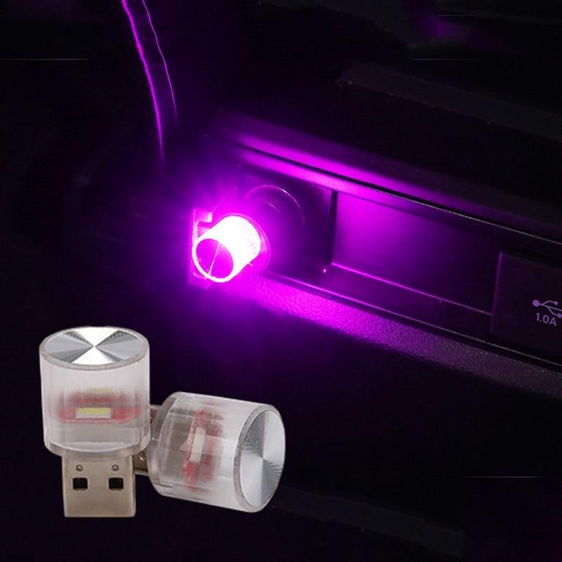 Mini USB Car LED Ambient Lamp Interior Night Light Plug Home Auto Portable Wireless Colorful Atmosphere Lights Decor Bulb