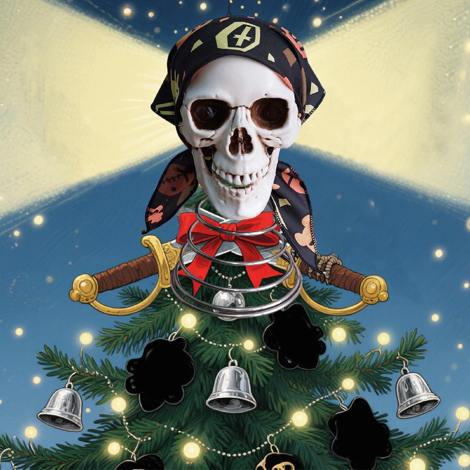 

Готическая весенняя верхушка для дерева с черепами, украшение для вечеринки на Хэллоуин и праздничное настольное украшение One Size