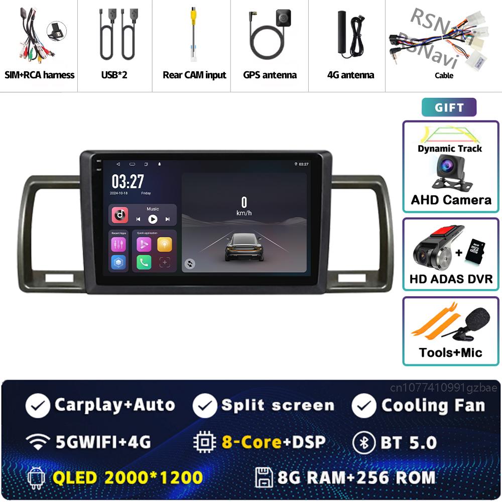 Android 14 Carplay Car Radio For Toyota Hiace 2004 - 2019 Multimedia Video Player Navigation GPS Stereo 2 Din Head Unit WIFI+4G