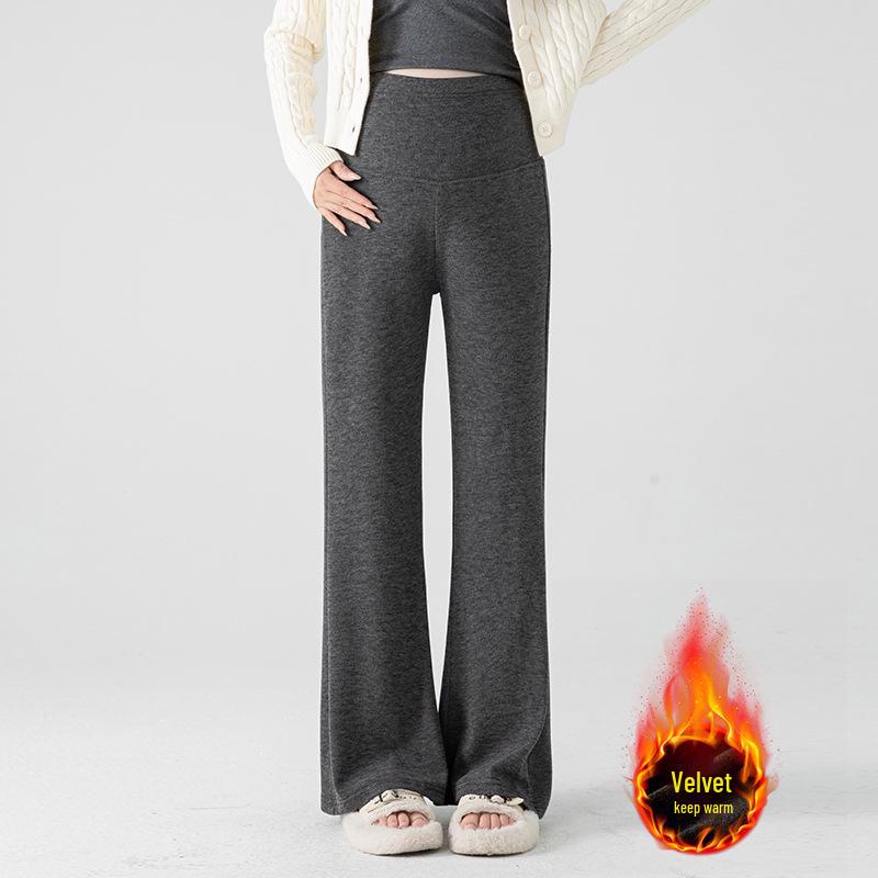 Nové volné těhotenské kalhoty do zvonu s přídavným sametem na podzim/zimu