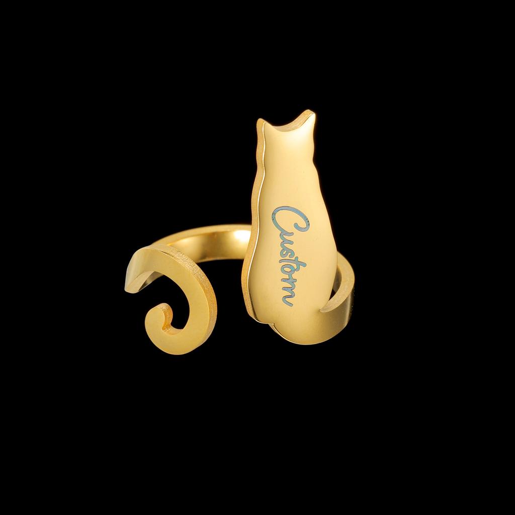 Atoztide Custom Name Ring Unique Personalized Charm Fashion Stainless Steel Letter Gold Color For Women Girlfriend Jewelry Gift