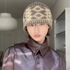 Grid Jacquard Knitted Hat Warm Printing Knit Cap Casual Beanies  Apparel Accessories