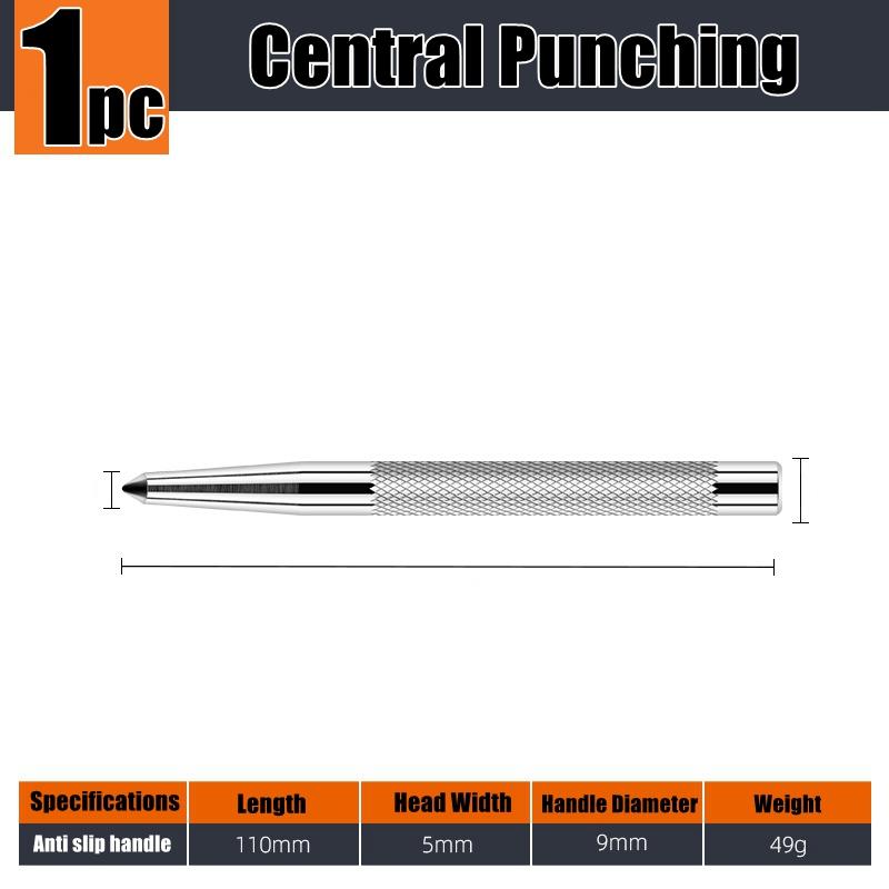 

Centre Punch Metal Hardened CR-V Steel Spot Dot Center For Metal Positioning Drill Hole Bit Drill Locator Hole Punch Hand Tools Knurled handle