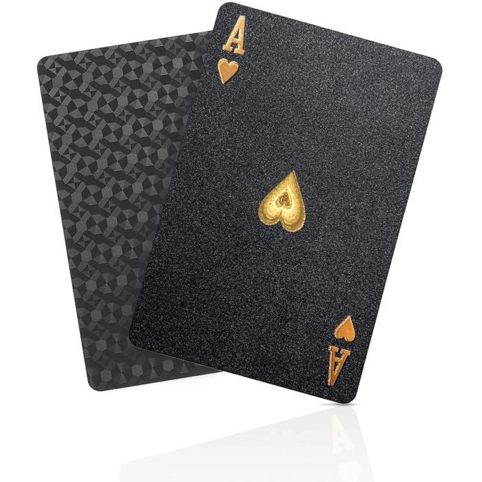 BIERDORF Jeux de Cartes Poker - Étanches en Plastique Diamond Noir
