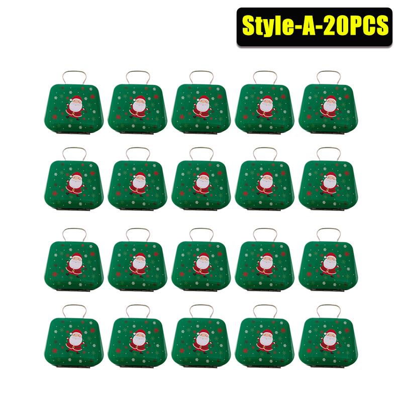 1-20PCS Tinplate Handbag Candy Box Children's Gifts Small Tin Box Mini Handbag Christmas Decoration Supplies Christmas Candy Box