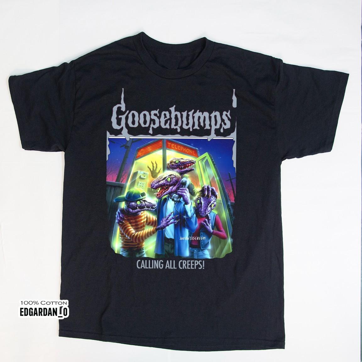 Goosebumps Calling All Creeps! Halloween Black Unisex T-shirt Size S-5XL S