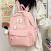 School bag new INS style artistic fresh solid color backpack for girls' middle and high school students, campus backpack, ladies' small backpack