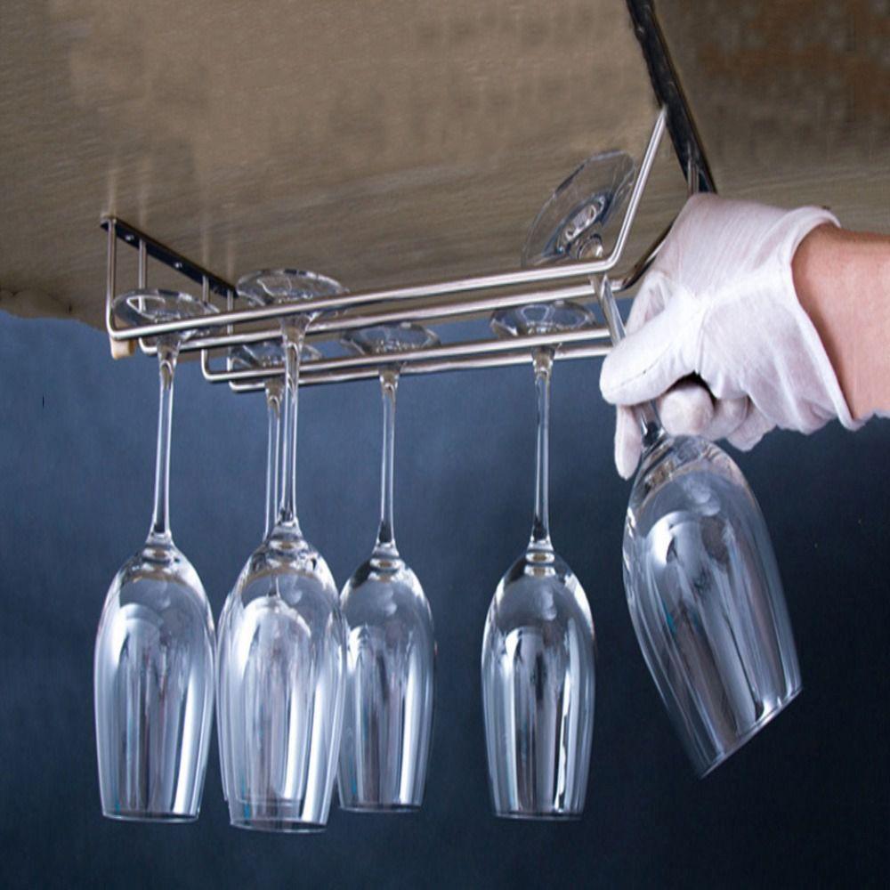 Row Wall Hanging Double Row Bar Accessories Wine Glass Rack Glass Holder Wine Rack Goblet Holder