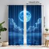 2D Flat Printing Ocean Starry Design Theme Doorway Curtain Rod Pocket   Lightweight Design   Perfect for Creating A Serene Atmosph