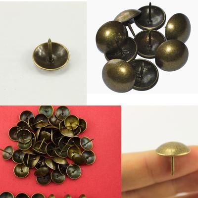 100pcs Elegant Vintage Upholstery Nails Bronze Metal Tags For Furniture