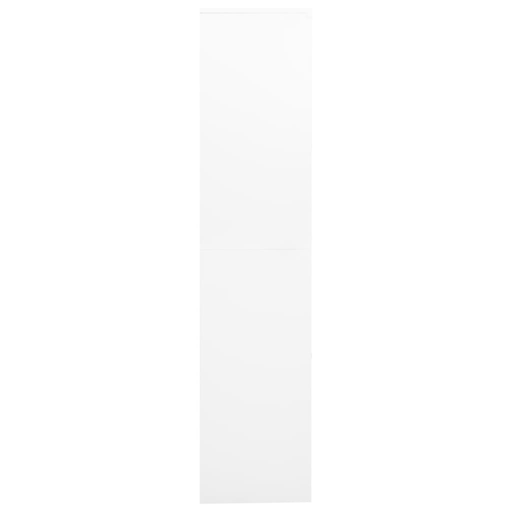 Office Cabinet White 90 x 40 x 180 cm Steel and Tempered Glass
