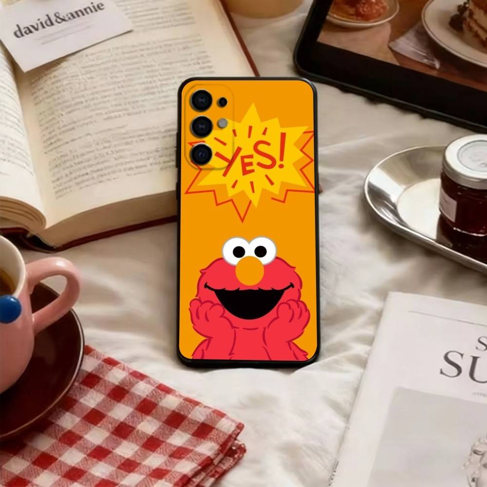 

Cut Cartoon E-Elmo Phone Case For Samsung S25,S24,S21,S22,S23,S30,Ultra,S20,Plus,Fe,Soft Black Cover Samsung S24fe