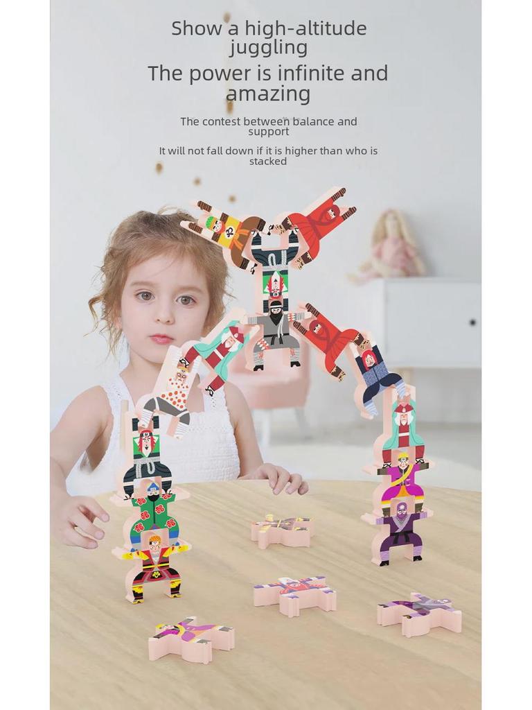 Hercules Ninja İstifleme Blokları: Erken Eğitim için Ebeveyn-Çocuk Etkileşimli Denge Oyunu