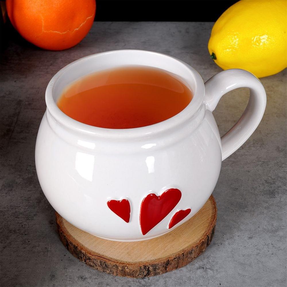Large Porcelain Mug for Drinking Tea, Herbs, Coffee, Chocolate, Heating XL