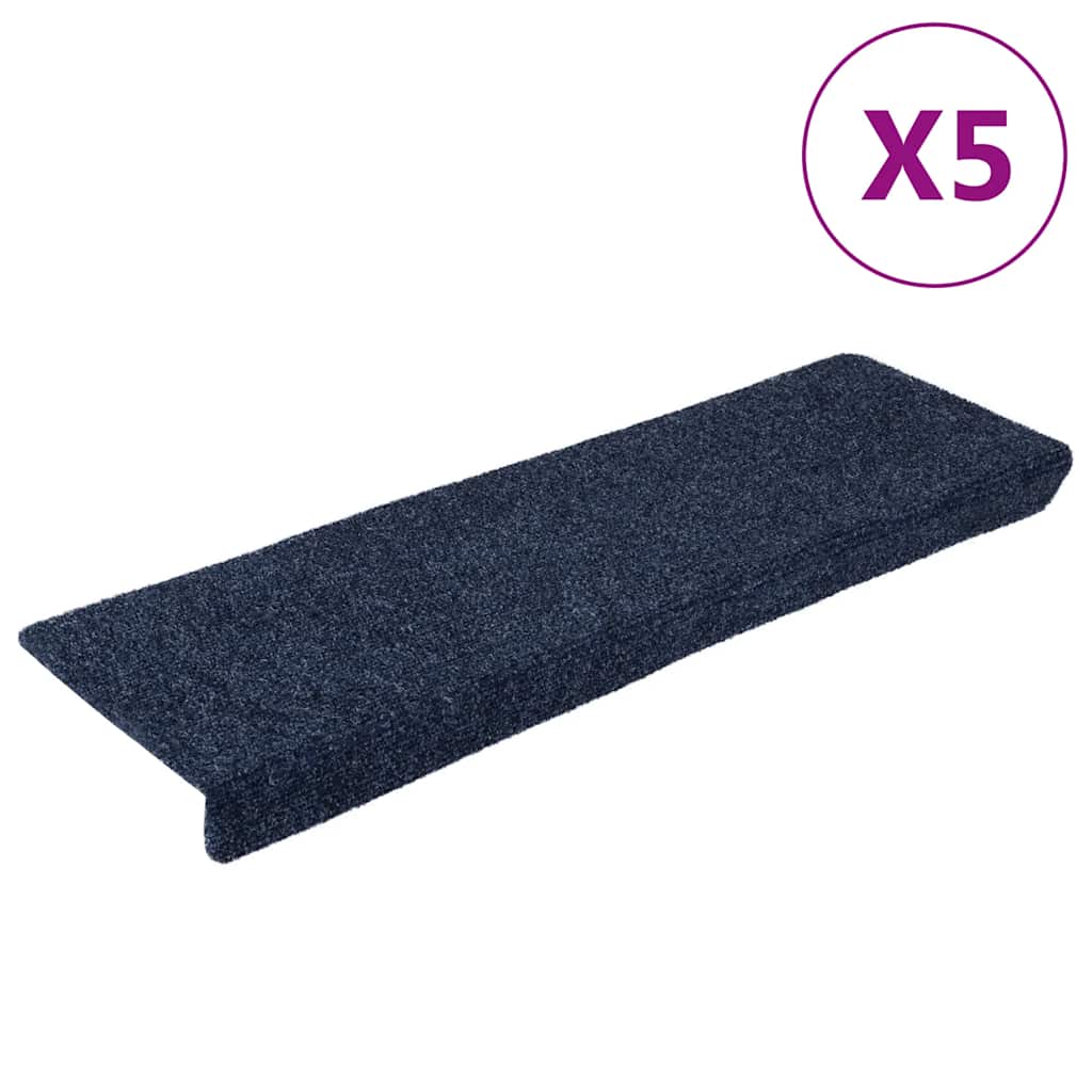 Self Adhesive Stair Treads 5 pcs. 65 x 21 x 4 cm Anthracite Rectangular Edge