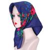 Luxury Hijab Hair Bands Square Cotton Scarf For Women Neckerchief Female Rose Pattern Shawl Headband Fashion Wraps Bandana