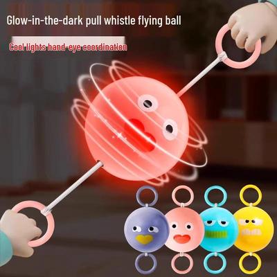 Glowing Rotating Whistle Ball - Creative Puzzle Toy for Kids with Flashing Flywheel and Pull String