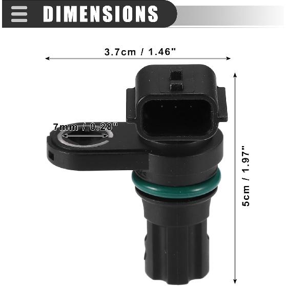 Motoforti CPS Sensor, Engine Camshaft Position Sensor, for Nissan Sentra 2007-2011, ABS, Metal, No.23731EN22A, Black