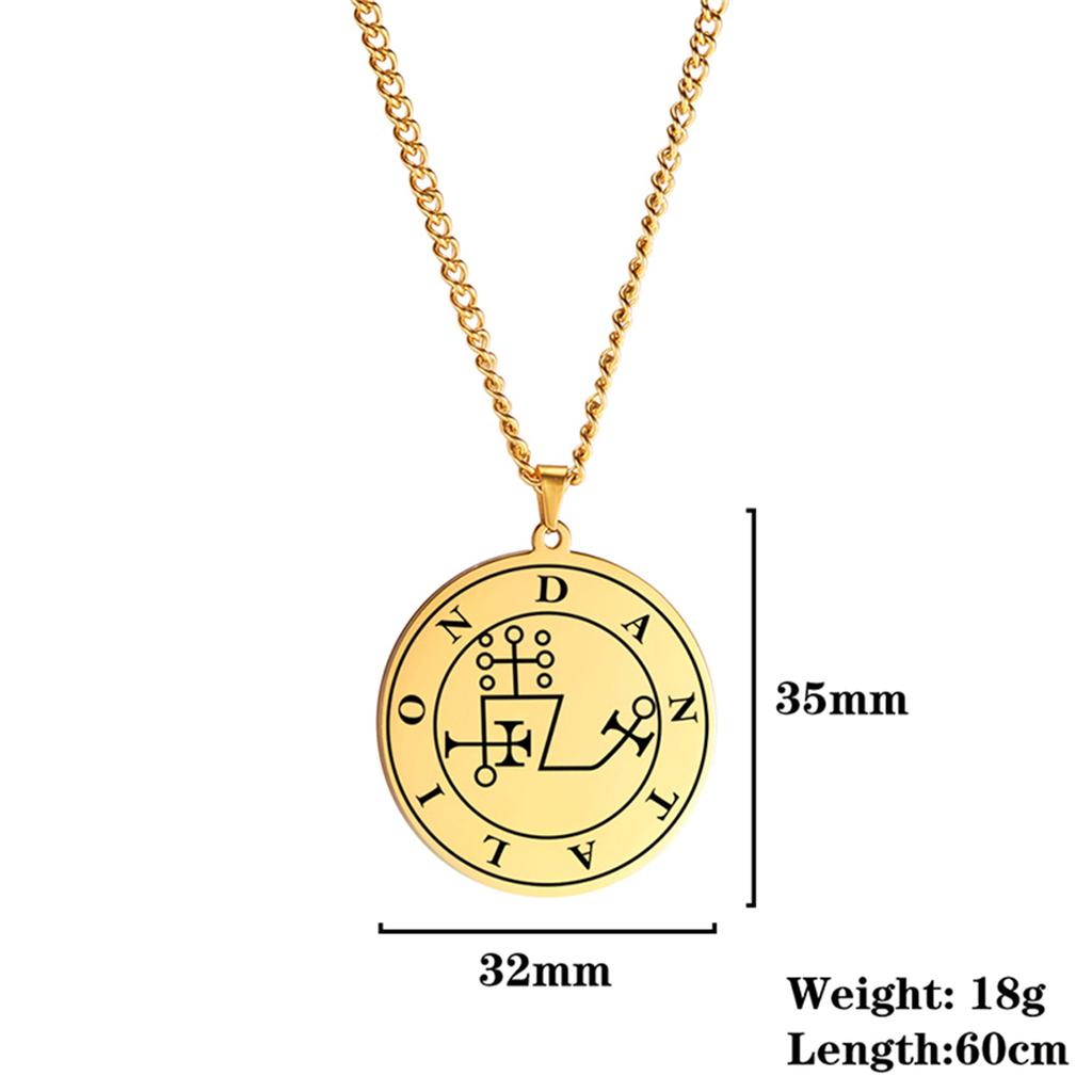 King Belial Sigil Demon Seal Necklace Stainless Steel Key of Solomon Pendant Necklaces Amulet Jewelry Gifts Wholesale