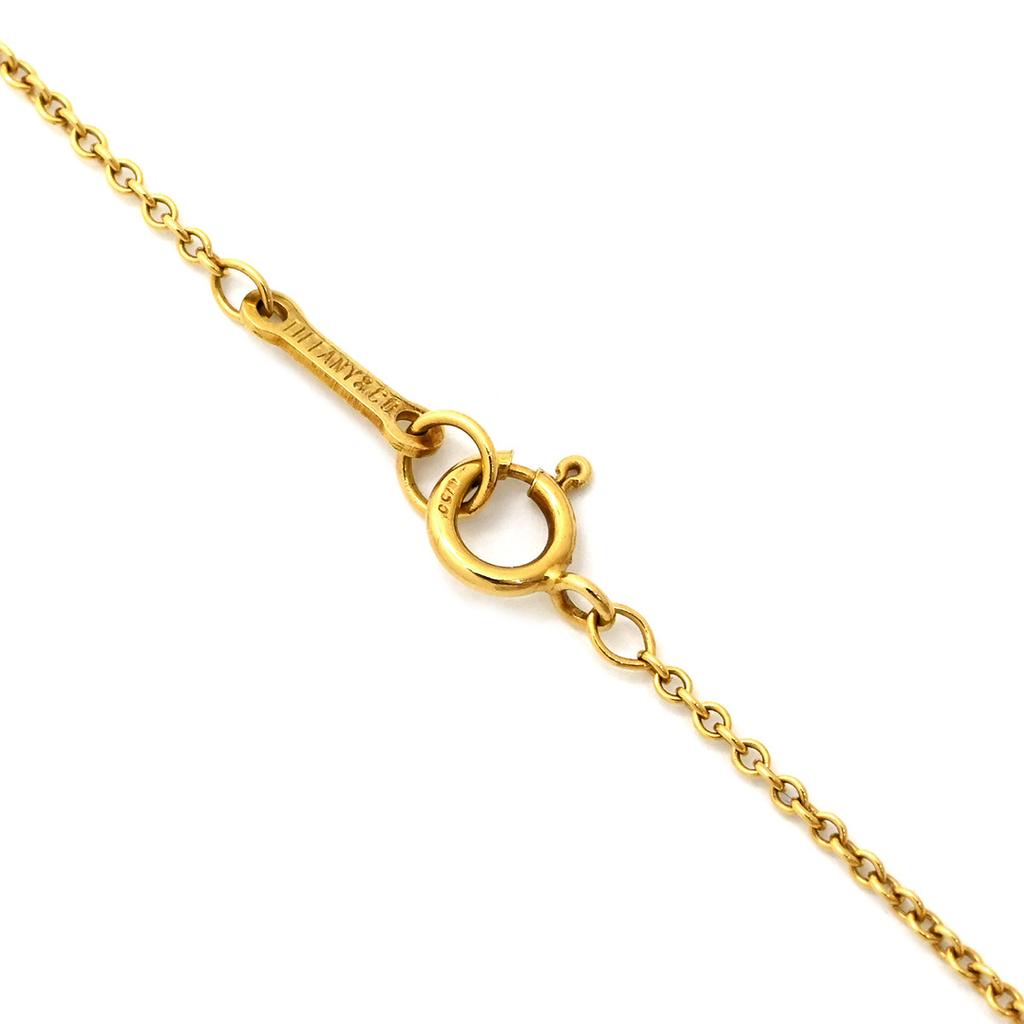 Tiffany & Co - Bean Bean Design Pendant 0.7"Necklace 18K Yellow Gold Array