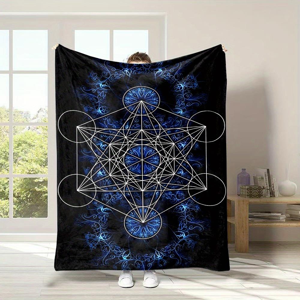 

Magic Cube Geometric Pattern Flannel printed blanket suitable for all seasons suitable for living room office sofa and travel 75x100cm