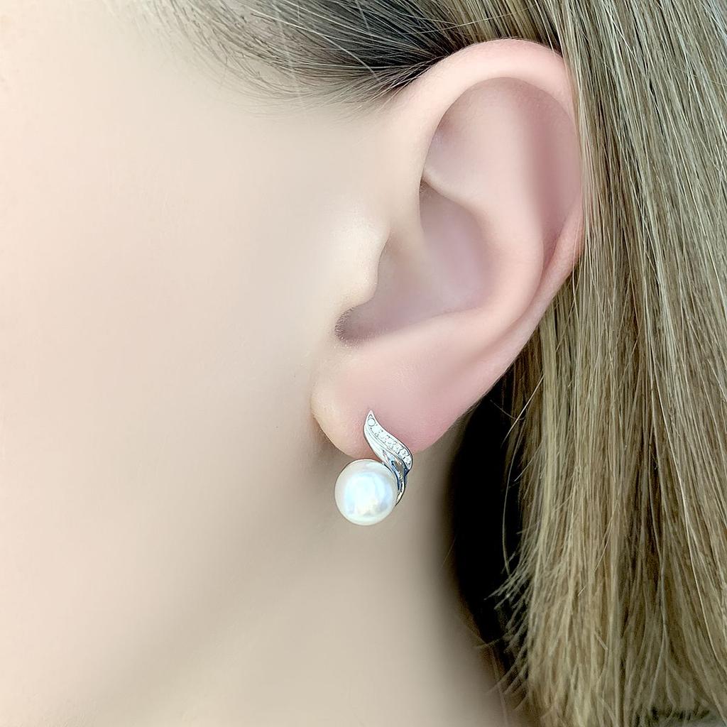 עגילי כסף עם פנינים טבעיות (2084150)