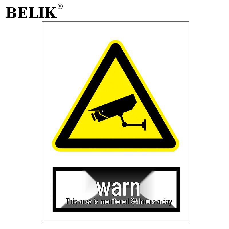 BELIK 24-Hour Video Surveillance Warning Sign 30x22 cm