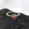Vibrant Fruit Zircon Adjustable Open Ring - European & American Fashion Jewelry
