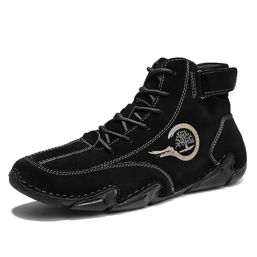 Autumn and winter warm men's casual shoes short boots independent station outdoor casual men's and women's boots velvet large size men's shoes Mart