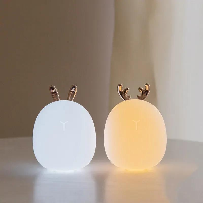 LED Home Deco Nachtlicht USB Silikon Cartoon Tier Schlafzimmer Nacht Nacht Lampe Wohnzimmer Beleuchtung Desktop Tisch Lampen