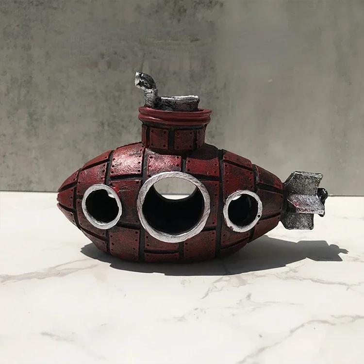 

Аксессуары для подводных лодок из смолы, полые укрытия для рыб и креветок, аксессуары для ландшафта в пещере, аквариумы, декор для аквариума