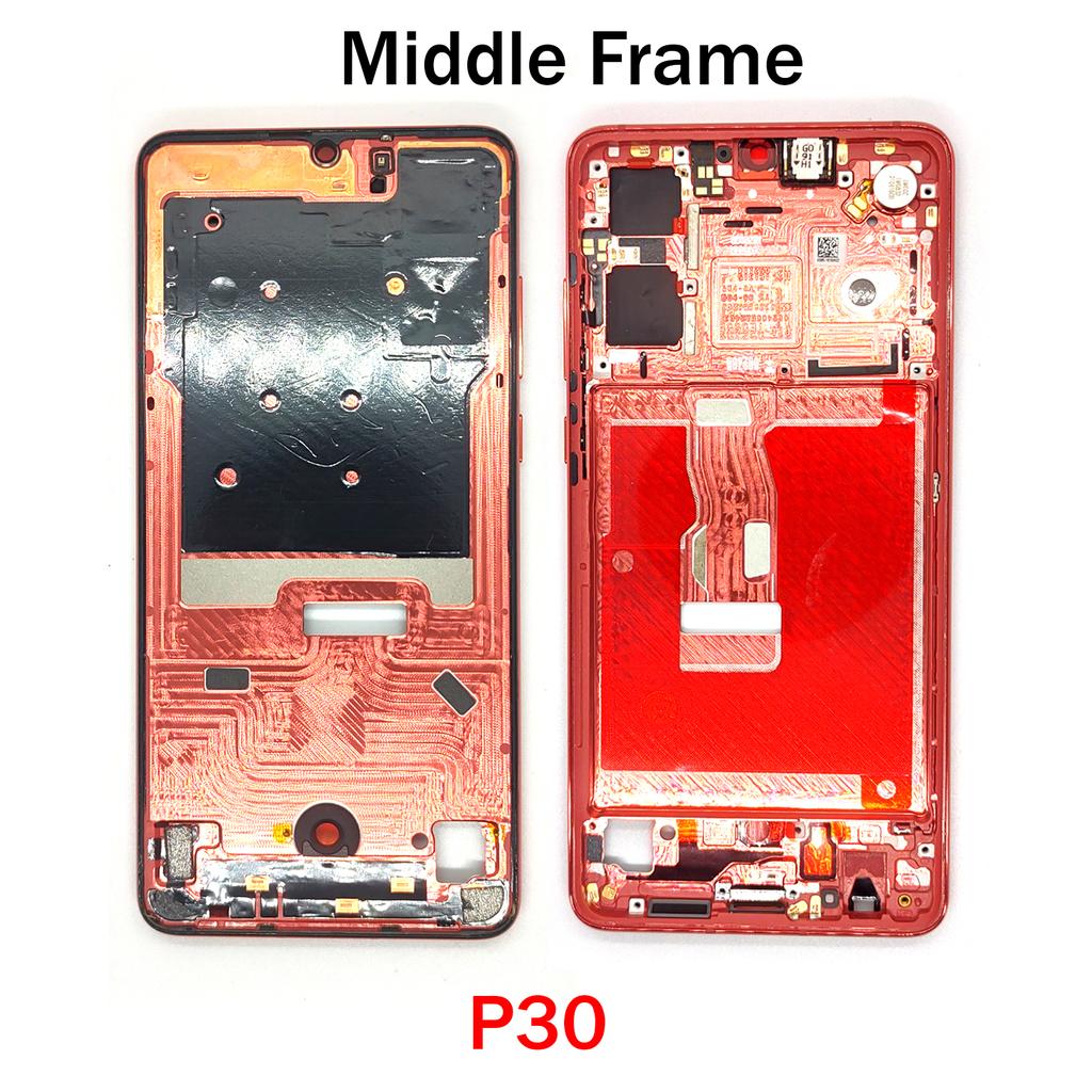 OG For Huawei P20 P30 P40 P50 P50E P60 P70 Pro Plus Ultra Art Middle Frame Housing Front LCD Bezel Cover With Side Button