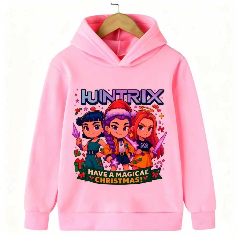 2025 New Kpop Devil Hunter Christmas Edition Children's Hoodie Manga Children's Sportswear Cute Tiger Printed Girl Children's Top