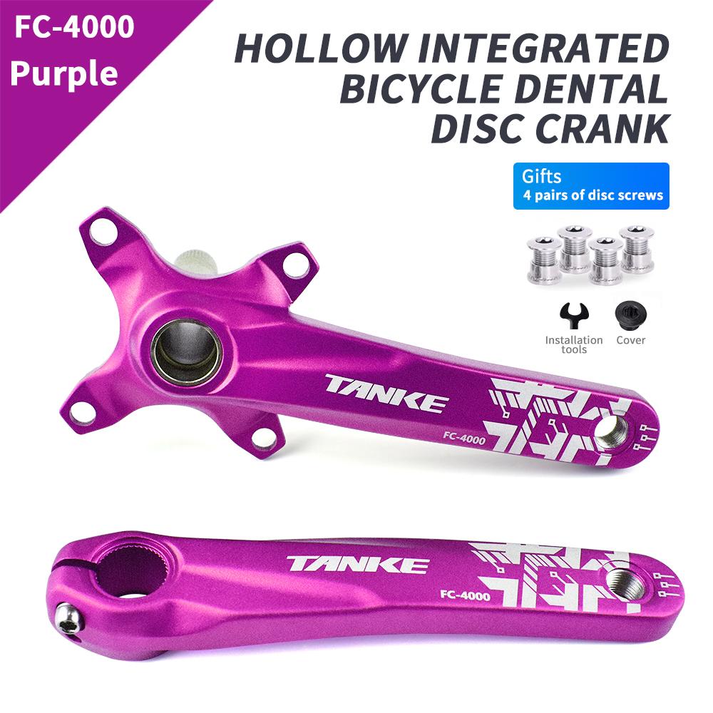 TANKE Crankset 170MM Bicycle Chainring Hollow Integrated Crankset 104 BCD Narrow Wide Bike MTB Crown  Square Hole Sprocket Crank