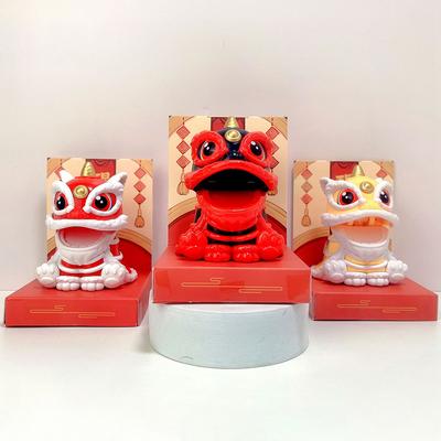 Ornamento de mascote estilo chinês modelo de leão dançante da sorte decoração de casa movida a energia solar presentes de feriado trazem riqueza e boa sorte