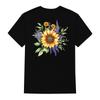 Women's Fashionable Round Neck Casual Retro Print Short Sleeved T-shirt Top