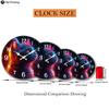 Wooden Silent Wall Clock Neon glowing cat Quartz Analog Clock for Bedroom Bathroom Halloween New Year Gift