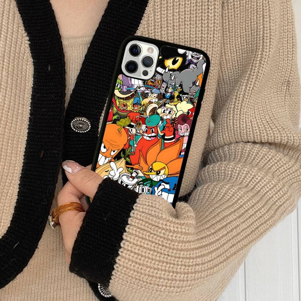 Anime Cuphead Cartoon Phone Case For IPhone 17 16 15 14 13 Plus 12 11 Pro Max PC+TPU Cases Back Cover