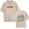 Rolig Debi Tirar Mas Fotos DTMF Vintage Tvättad T-shirt Bad Bunny Album 2026 Merch T-shirts Herr Dam Harajuku Överdimensionerad T-shirt