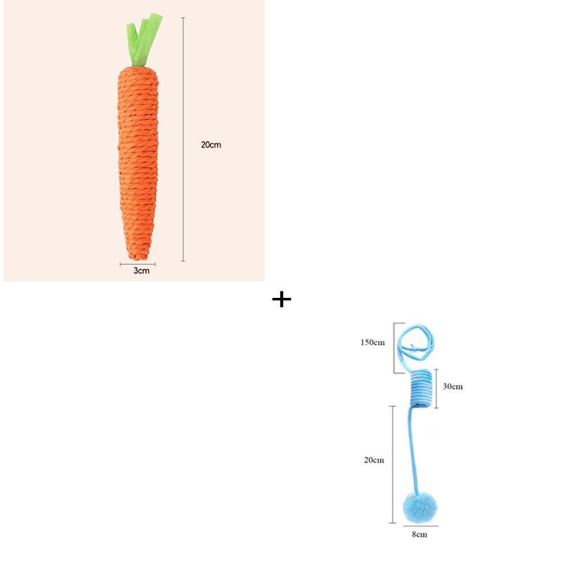 Katzen und Haustiere Sprachspielzeug Karotten Selbstaufregende Zahnpflege-Sticks Feder-Spielzeug für Katzen Bissfeste Haustierbedarf