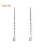 TJA Small Geometric Cube Long Dangle Chain Earrings Party Jewelry