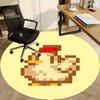 1pc Chicken Pixel Stardew Valley Office Round Area Rug, Indoor Mat Suitable For Office, Under Office Chairs Bedroom Living Room Home Decor  A0908145