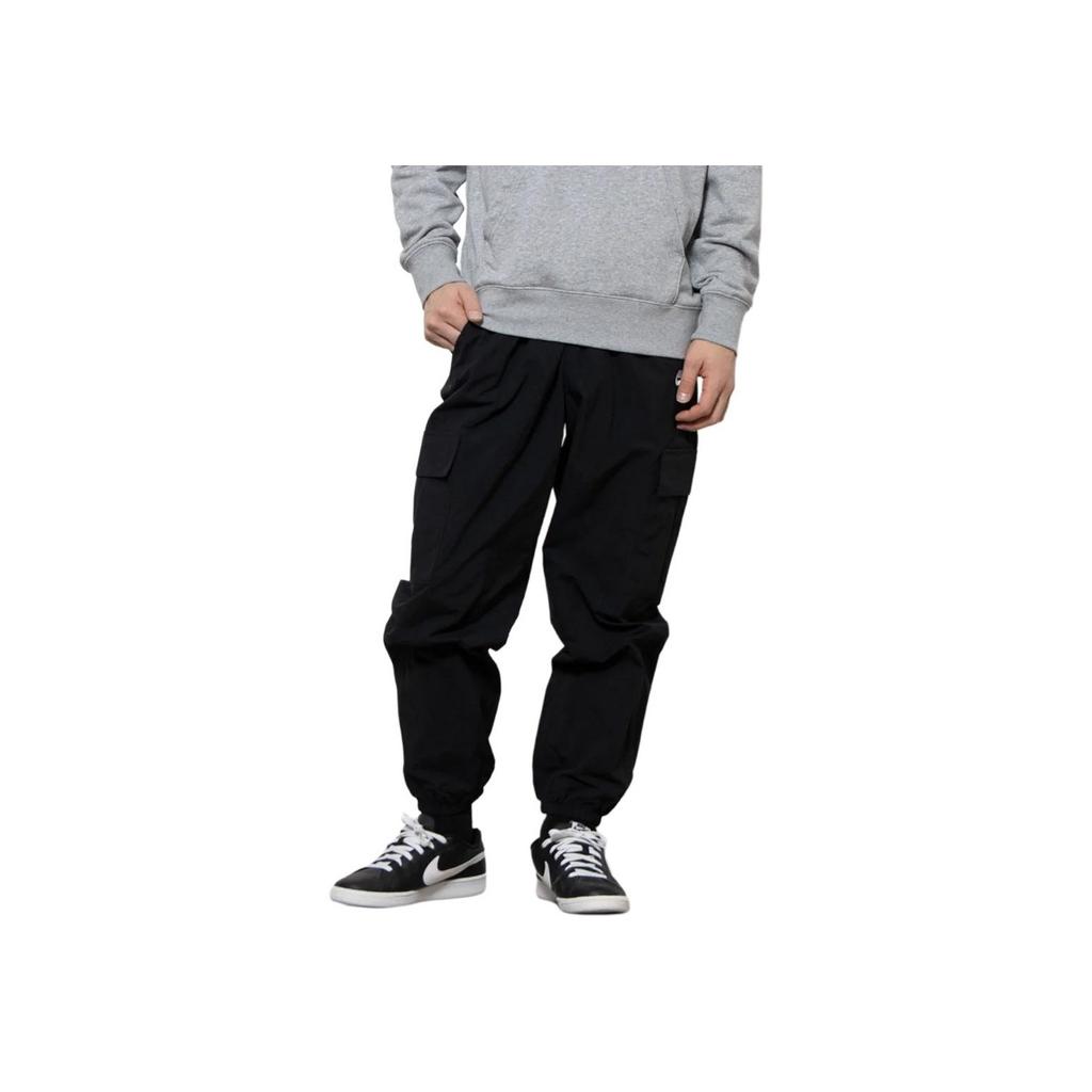 Nike Embroidered Loose Fit Cuffed Casual Pants Men Bottoms Black HJ1991-010