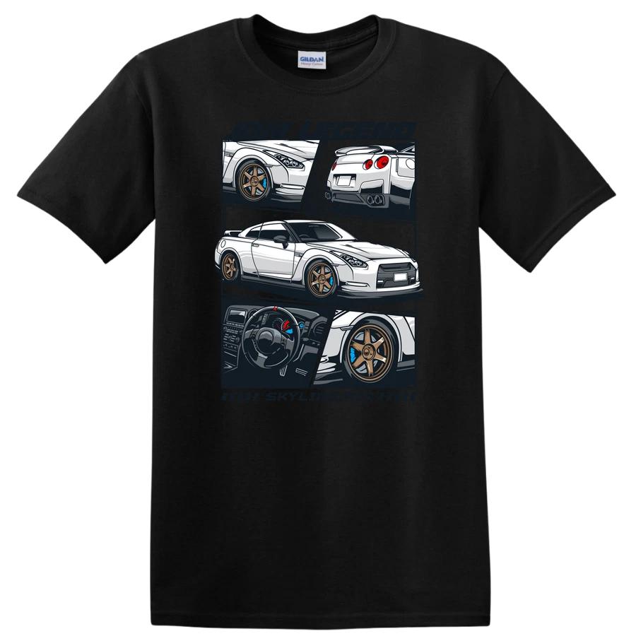 JDM Legend Car T Shirt with Racing Wheels and Steering Wheel Graphic Tee M